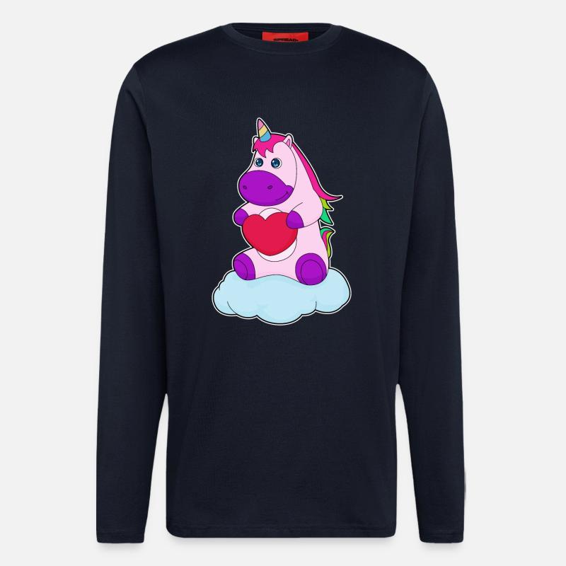 Einhorn Herz - Langarmshirt - made by SPREAD  - DARK NAVY