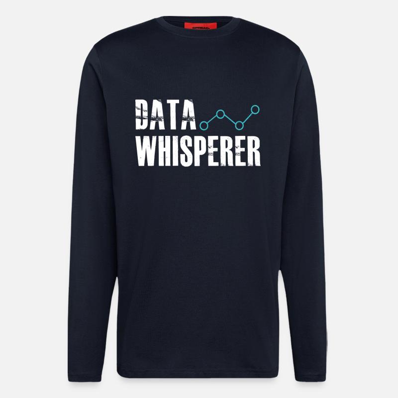 Data Whisperer Science Analyst Ingénieur logiciel - Manches longues bio décontracté fabriqué en UE - DARK NAVY