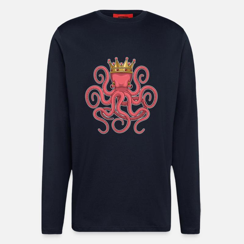 Krake Krone - Langarmshirt - made by SPREAD - DARK NAVY