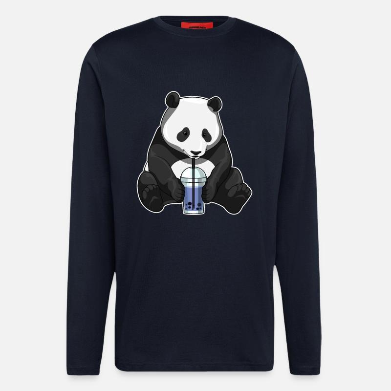 Panda Bubble Tea - Langarmshirt - made by SPREAD  - DARK NAVY