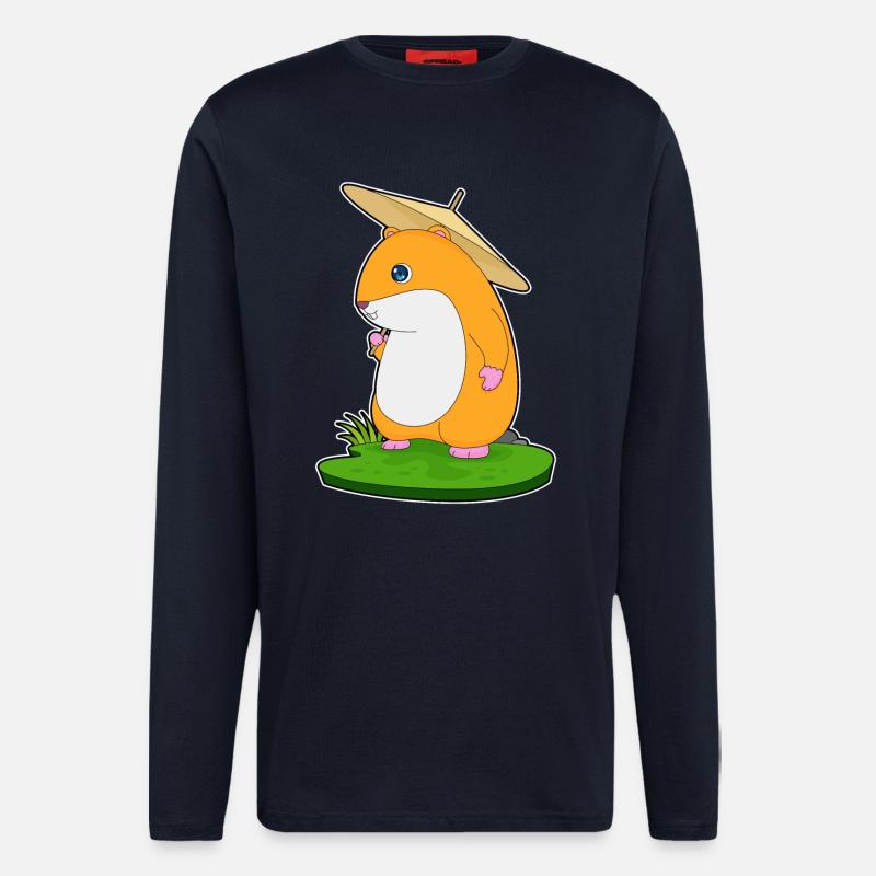 Hamster Regen Regenschirm - Langarmshirt - made by SPREAD  - DARK NAVY