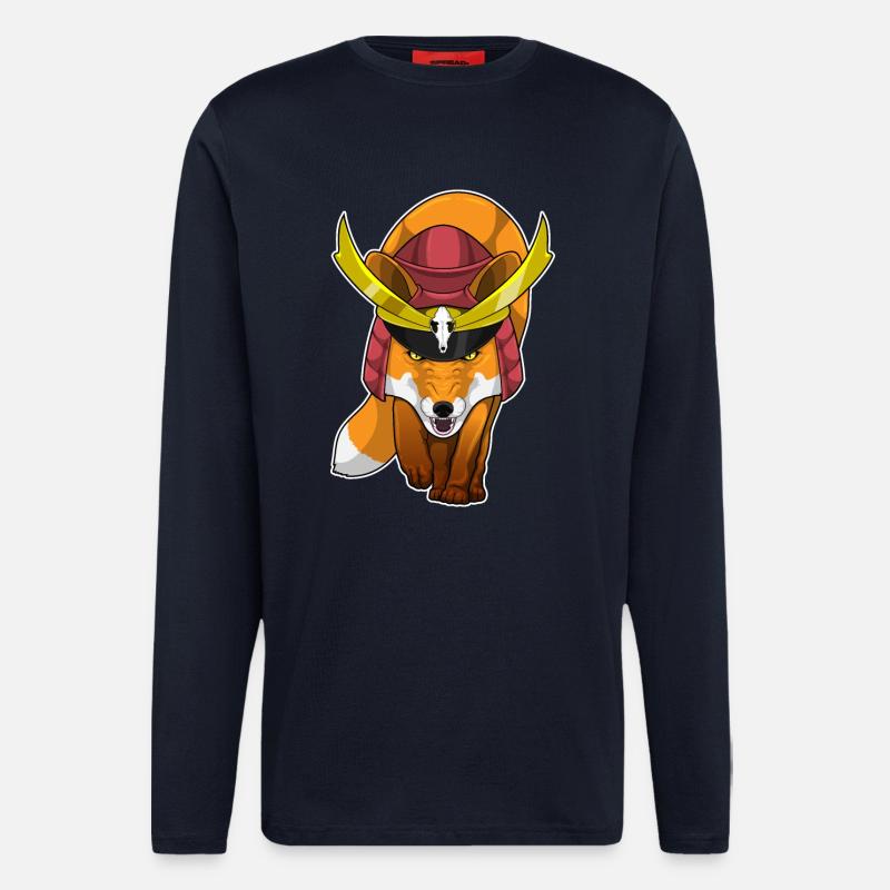 Fuchs Samurai Kampfkunst - Langarmshirt - made by SPREAD  - DARK NAVY
