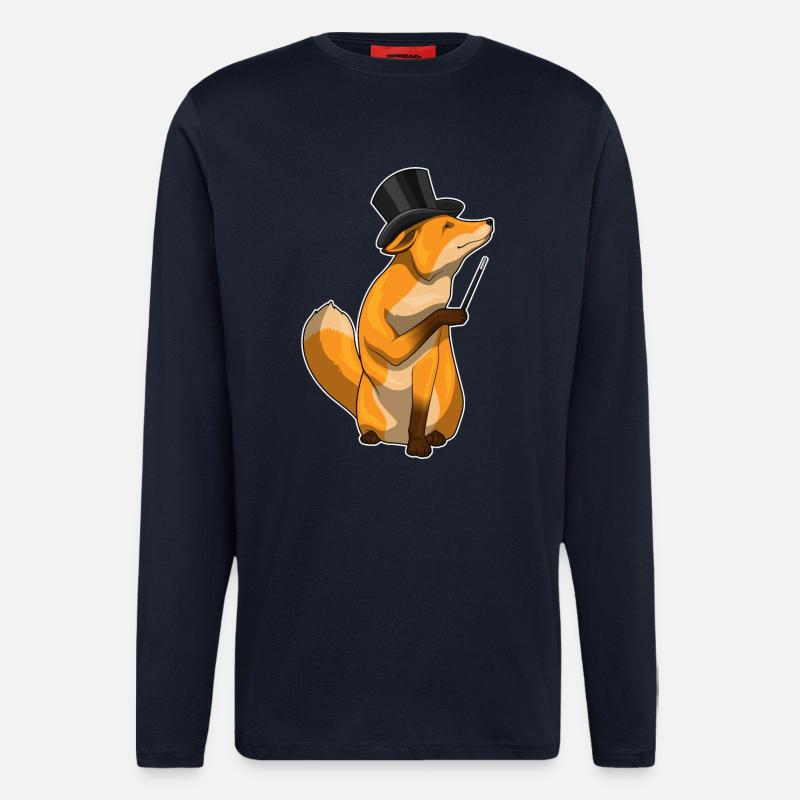 Fuchs Zauberer Zauberstab - Langarmshirt - made by SPREAD  - DARK NAVY