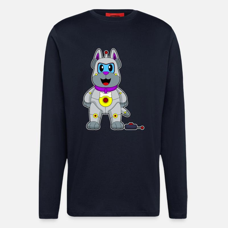 Hund Roboter - Langarmshirt - made by SPREAD  - DARK NAVY