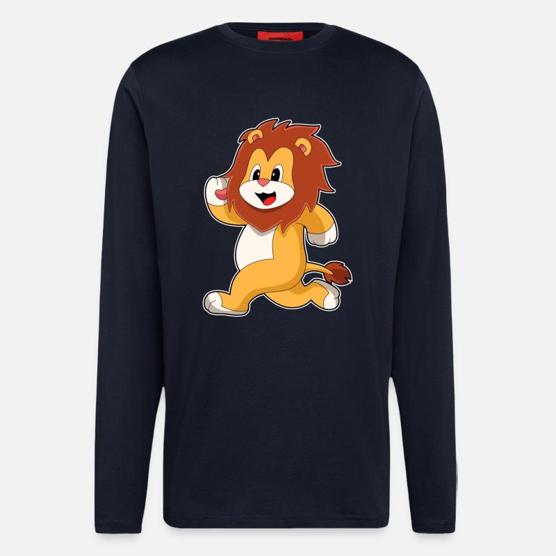 Löwe Jogger Joggen - Langarmshirt - made by SPREAD  - DARK NAVY