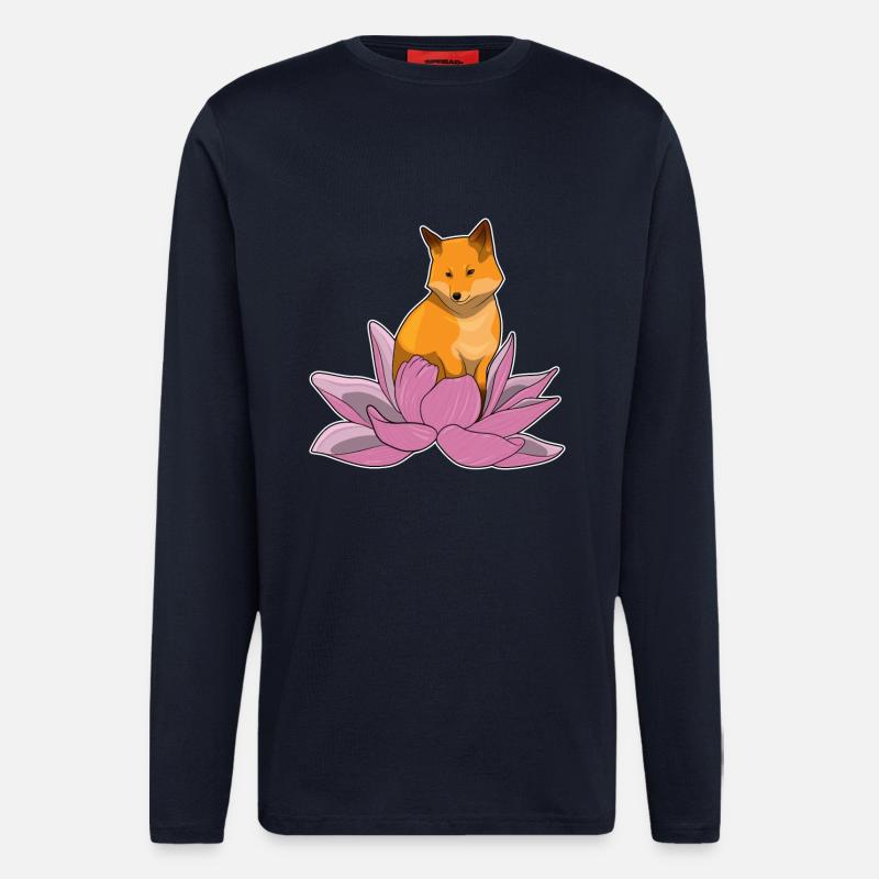 Fuchs Lotusblume - Langarmshirt - made by SPREAD  - DARK NAVY