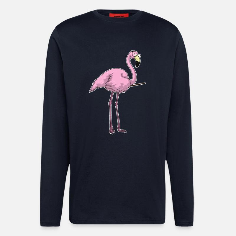 Flamingo Lehrer Pointer - Langarmshirt - made by SPREAD  - DARK NAVY