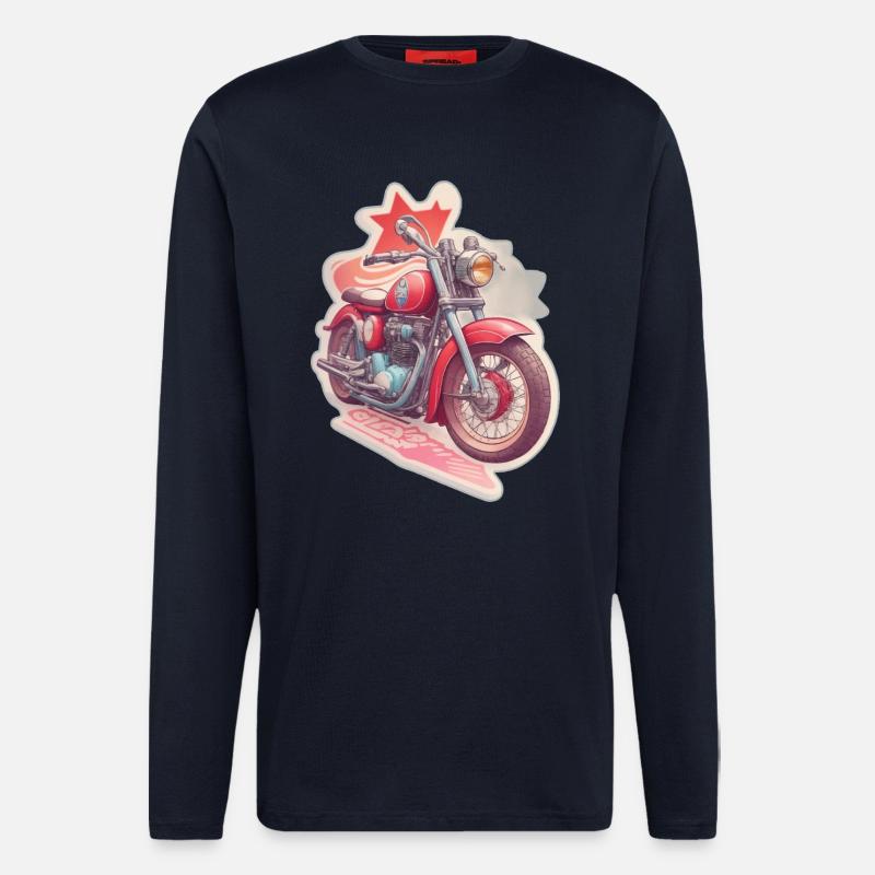 Motorrad Design - Langarmshirt - made by SPREAD  - DARK NAVY