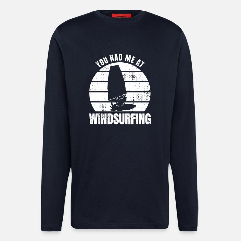 Lustiger Windsurfer Spruch - Langarmshirt - made by SPREAD - DARK NAVY