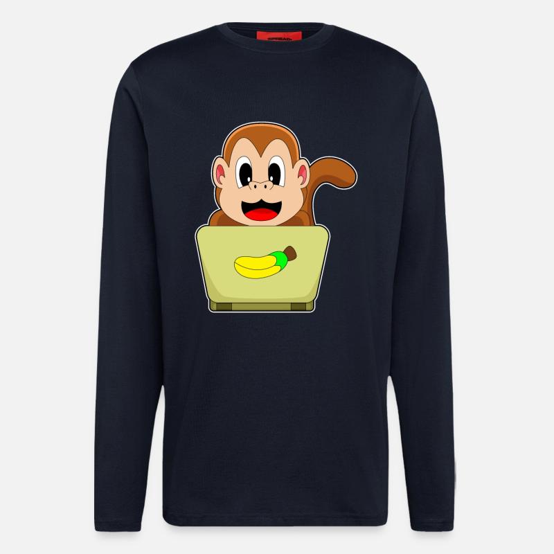 Monkey Laptop - Longsleeve - made by SPREAD - DARK NAVY