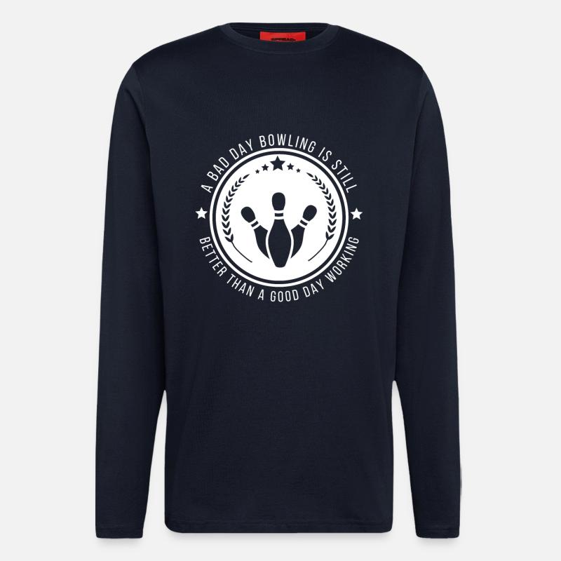 Funny Bowling Work Quote - Longsleeve - made by SPREAD - DARK NAVY