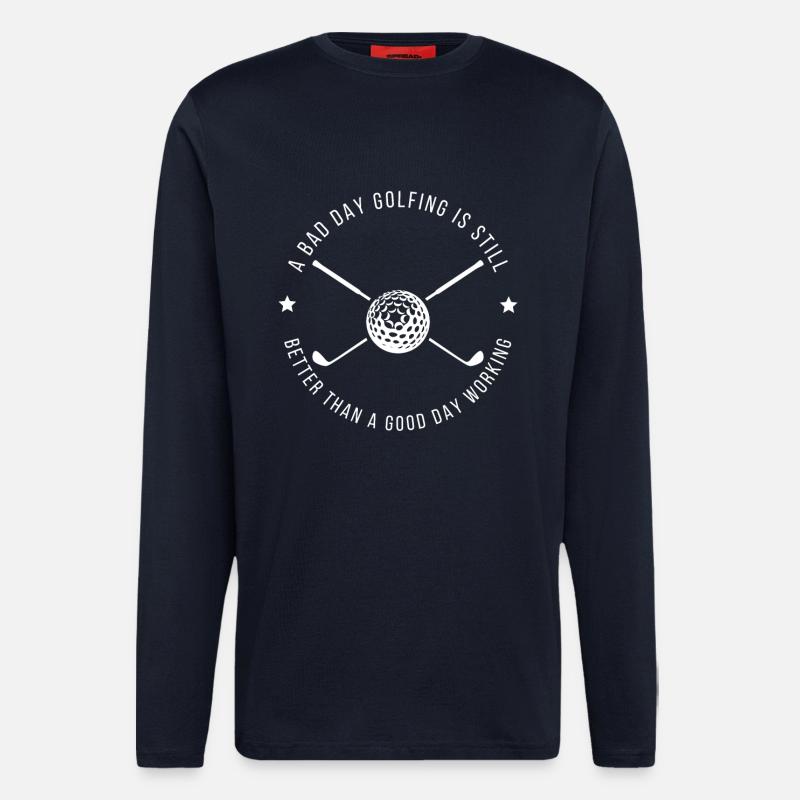 Lustiges Golf-Arbeitszitat - Langarmshirt - made by SPREAD  - DARK NAVY