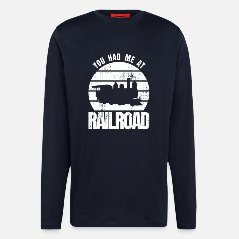 Du hattest mich bei Eisenbahn - Langarmshirt - made by SPREAD  - DARK NAVY