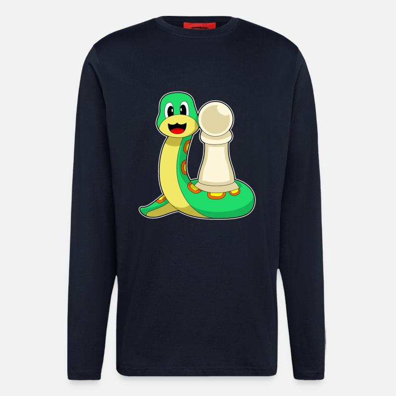 Schlange Schachfigur Bauer Schach - Langarmshirt - made by SPREAD  - DARK NAVY