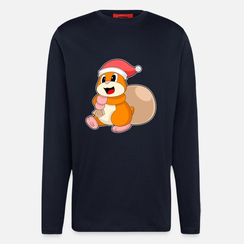 Hamster Weihnachten Sack - Langarmshirt - made by SPREAD  - DARK NAVY
