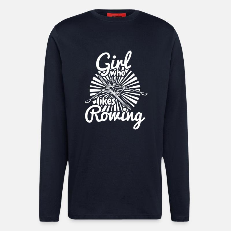 Mädchen das gerne rudert - Langarmshirt - made by SPREAD  - DARK NAVY