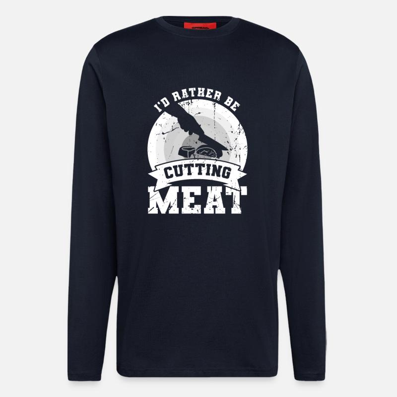 I'd rather cut meat - Longsleeve - made by SPREAD  - DARK NAVY