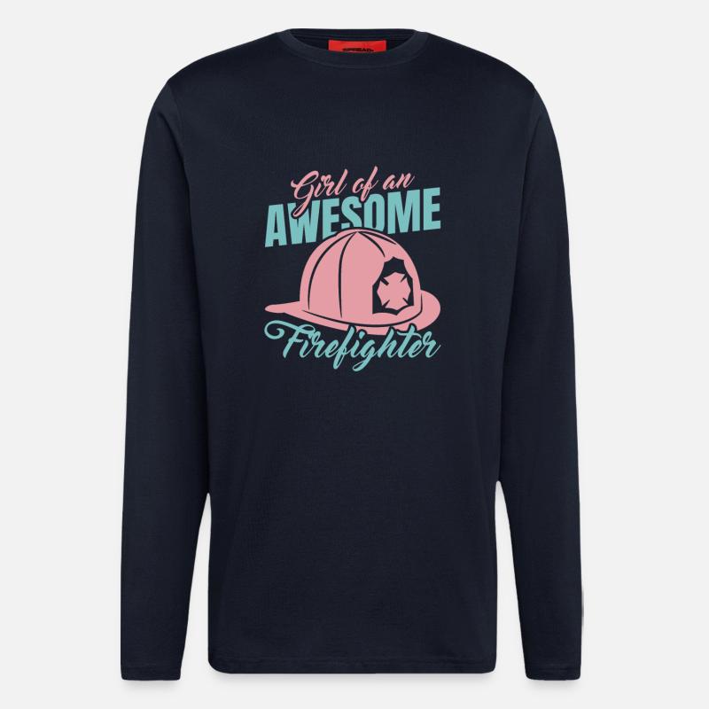 Mädchen eines tollen Feuerwehrmannes - Langarmshirt - made by SPREAD  - DARK NAVY