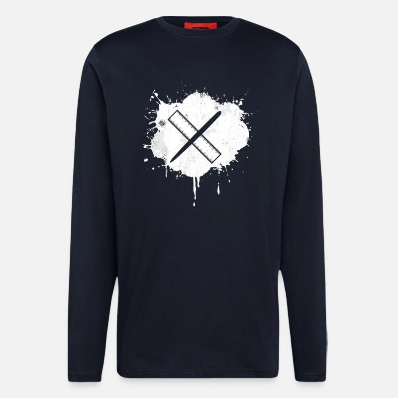 Stift Lineal - Langarmshirt - made by SPREAD  - DARK NAVY