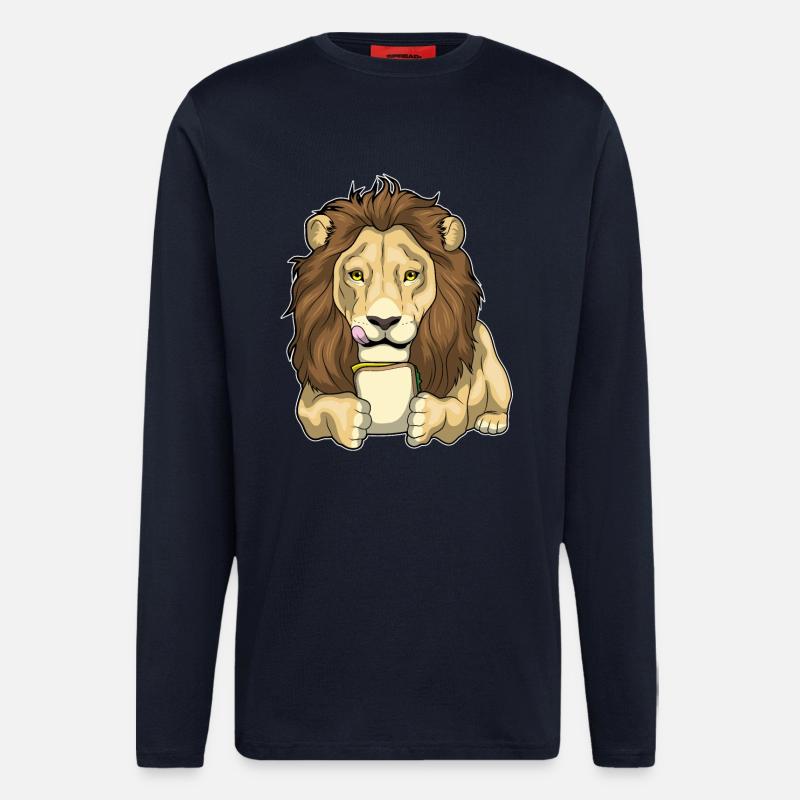 Löwe Sandwich - Langarmshirt - made by SPREAD  - DARK NAVY