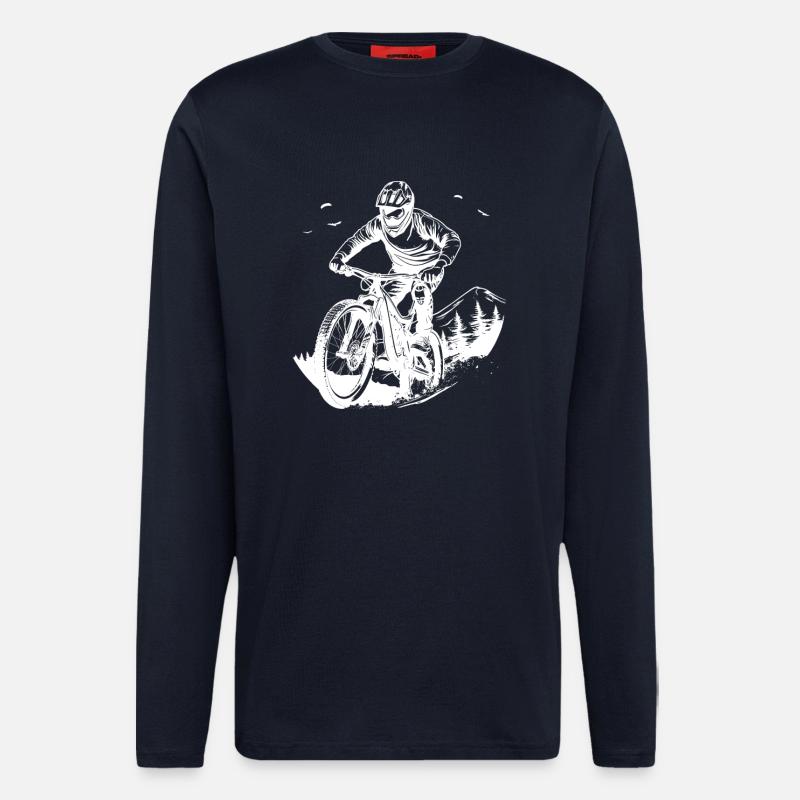 Mountain Biking Sketch - Longsleeve - made by SPREAD  - DARK NAVY