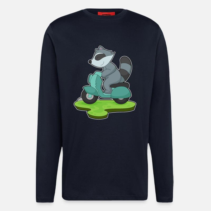 Waschbär Motorroller - Langarmshirt - made by SPREAD  - DARK NAVY