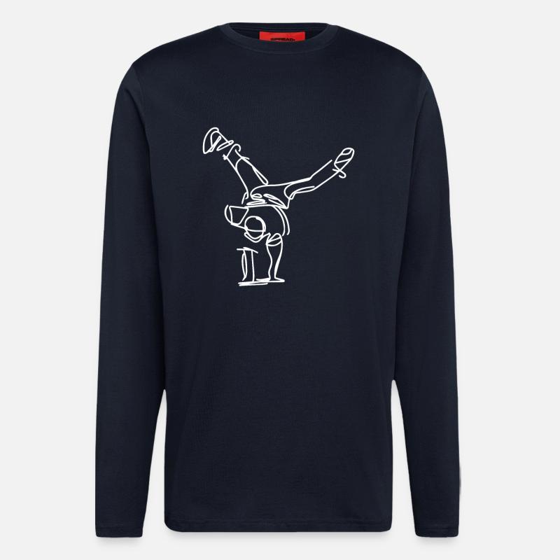 Breakdancer Drawing - Longsleeve - made by SPREAD  - DARK NAVY