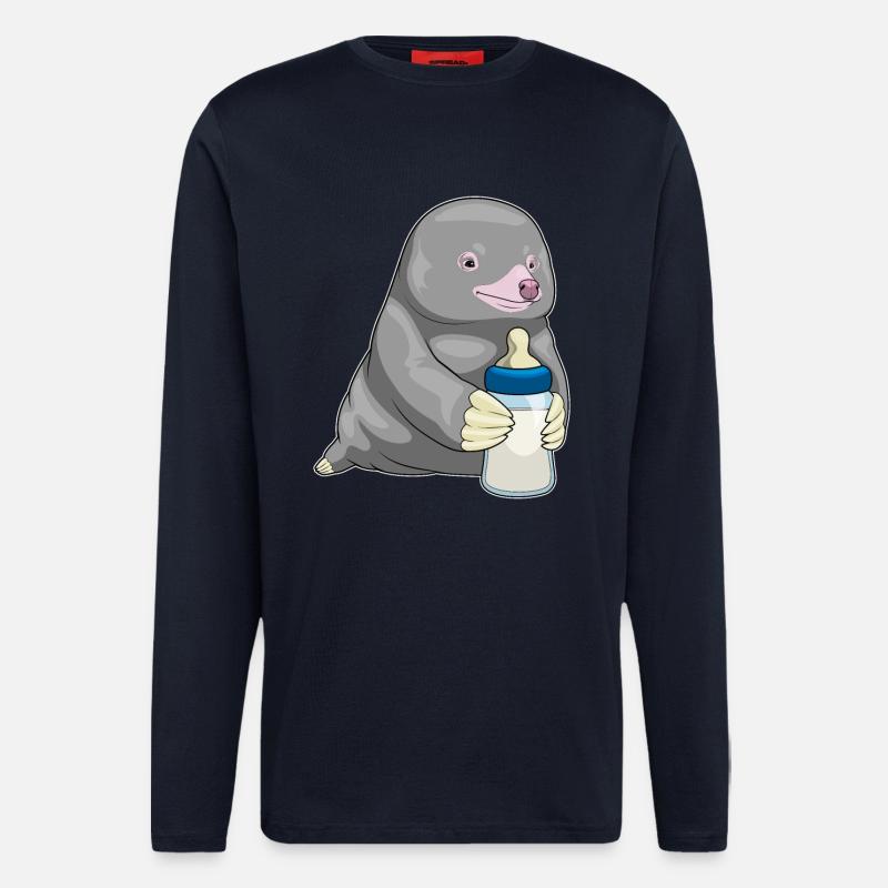 Mole Lait de biberon - Manches longues bio décontracté fabriqué en UE - DARK NAVY