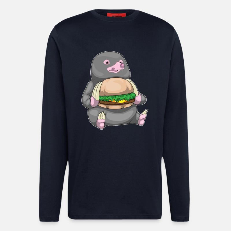 Maulwurf Burger - Langarmshirt - made by SPREAD  - DARK NAVY