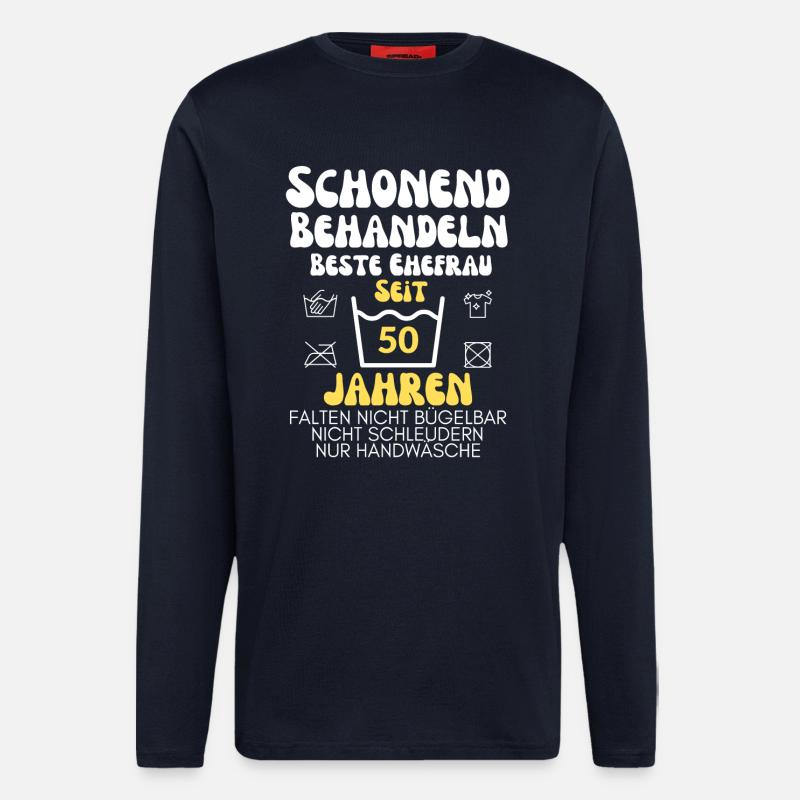 Traitement doux pendant 50 ans - Manches longues bio décontracté fabriqué en UE - DARK NAVY