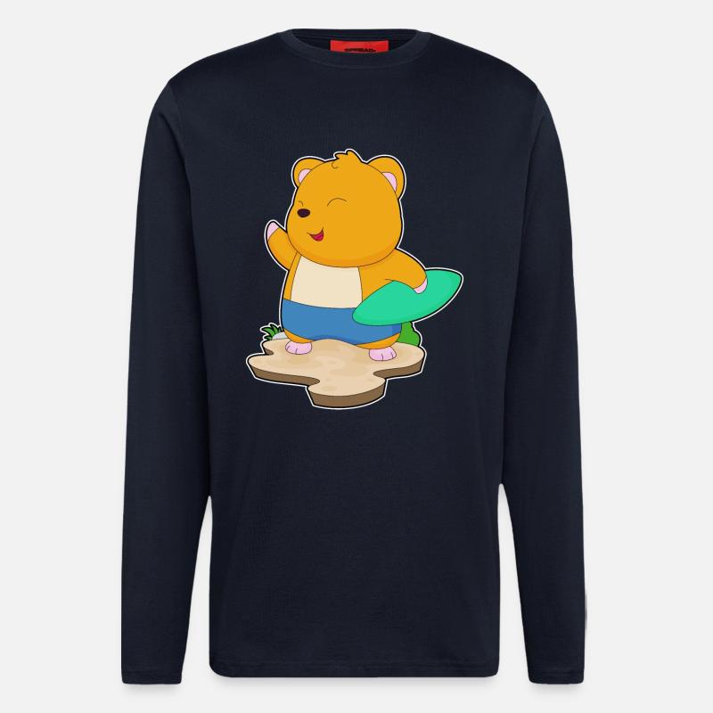 Hamster Surfer Planche de surf - Manches longues bio décontracté fabriqué en UE - DARK NAVY