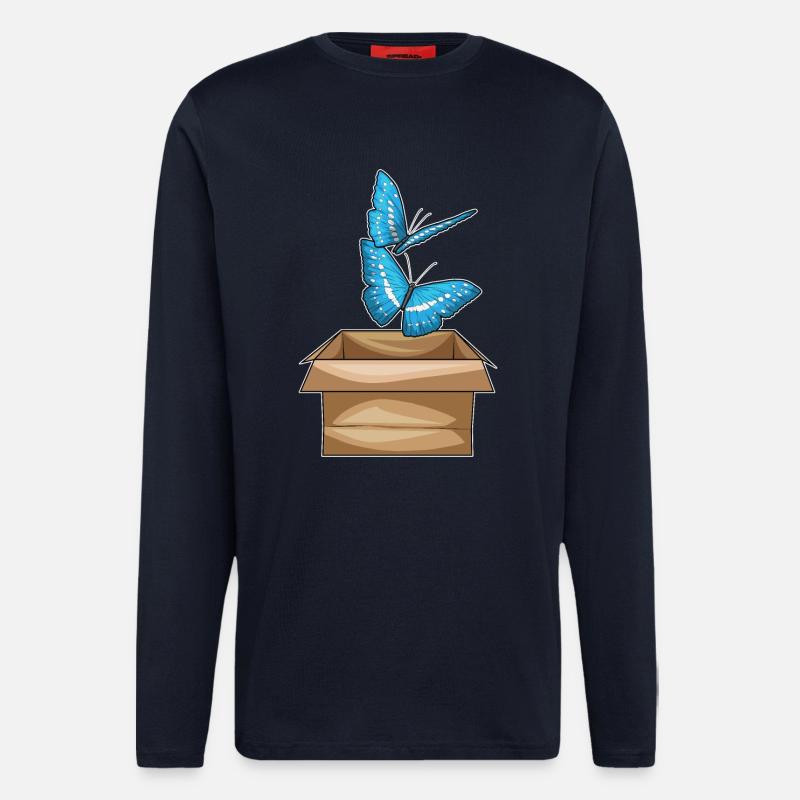 Schmetterling Karton - Langarmshirt - made by SPREAD - DARK NAVY