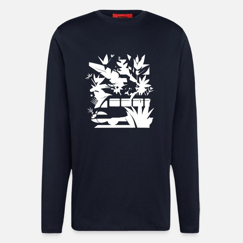 Cartoon Eisenbahn - Langarmshirt - made by SPREAD - DARK NAVY