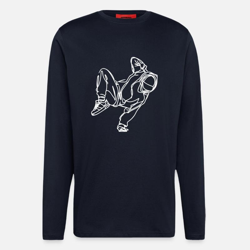 Breakdancer Drawing - Longsleeve - made by SPREAD  - DARK NAVY