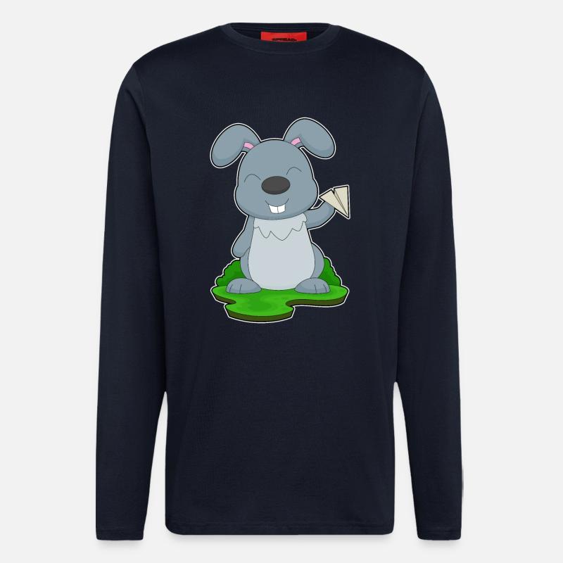 Hase Papierflugzeug - Langarmshirt - made by SPREAD  - DARK NAVY