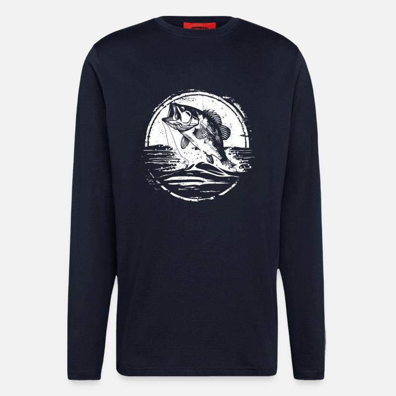 Fisch Zeichnung - Langarmshirt - made by SPREAD  - DARK NAVY