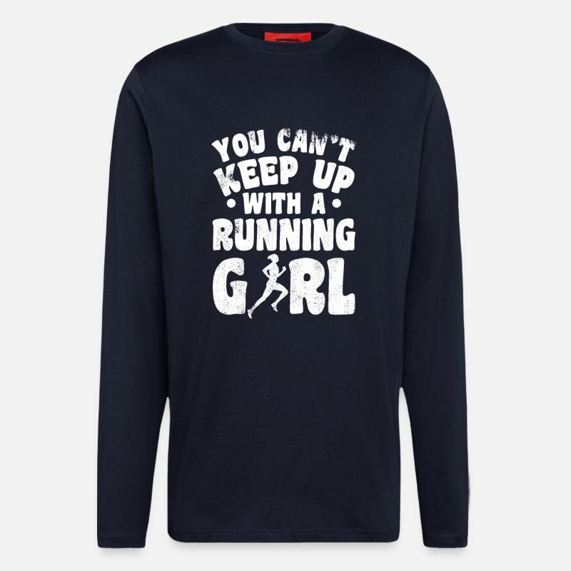 Laufendes Mädchen - Langarmshirt - made by SPREAD  - DARK NAVY