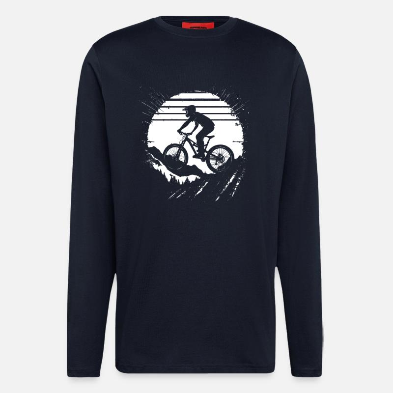 Mountain Biking Sketch - Longsleeve - made by SPREAD  - DARK NAVY