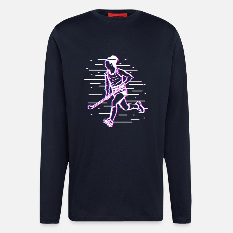Hockey Mädchen Zeichnung - Langarmshirt - made by SPREAD  - DARK NAVY