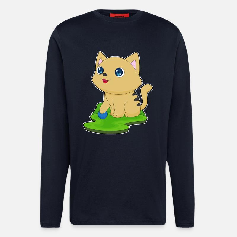 Jeu de chat - Manches longues bio décontracté fabriqué en UE - DARK NAVY