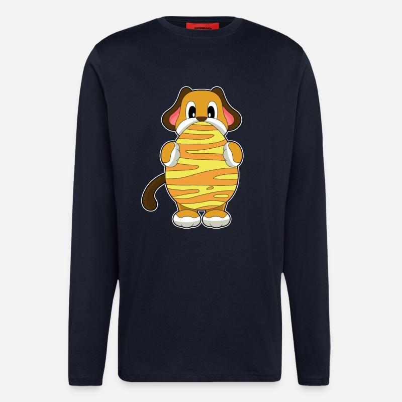 Hund Ostern Osterei - Langarmshirt - made by SPREAD  - DARK NAVY