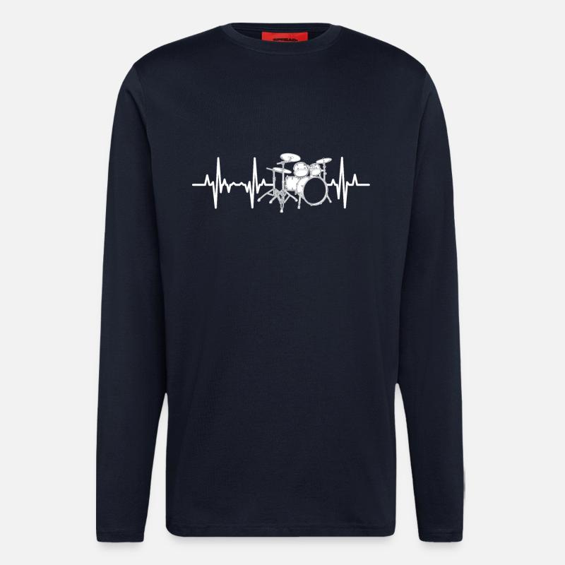 Drummer Herzschlag - Langarmshirt - made by SPREAD  - DARK NAVY