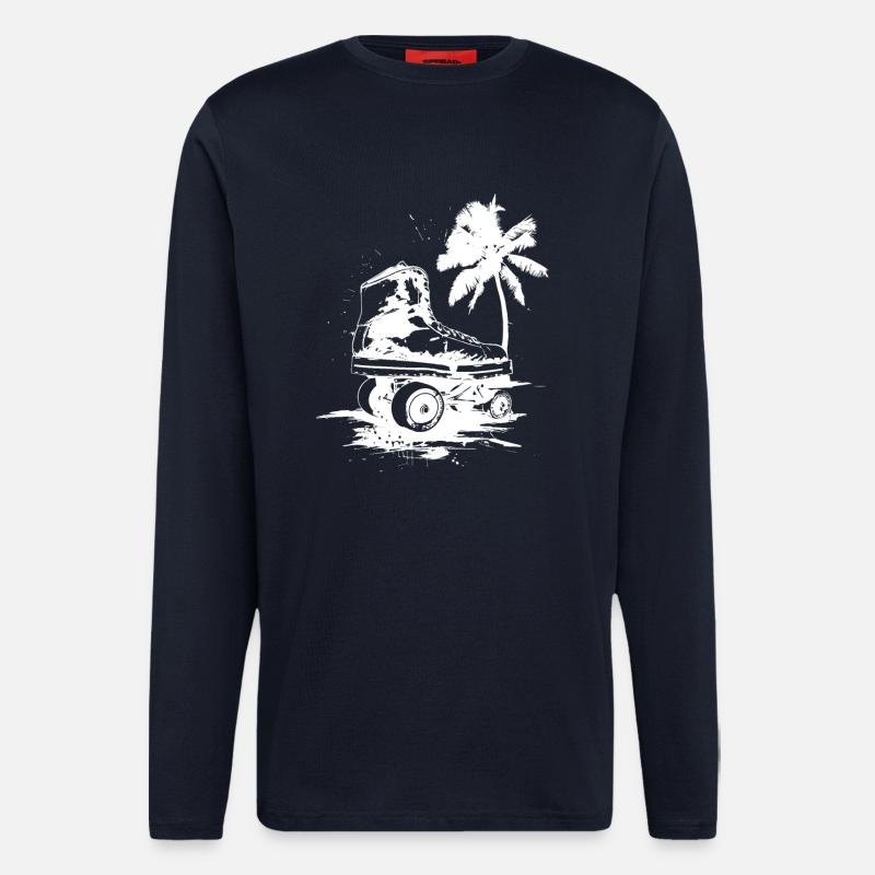 Roller Skating Drawing - Longsleeve - made by SPREAD  - DARK NAVY