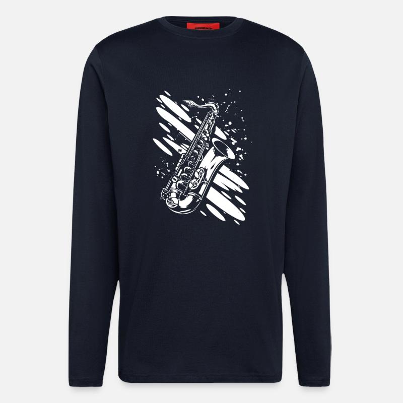 Saxophon - Langarmshirt - made by SPREAD  - DARK NAVY