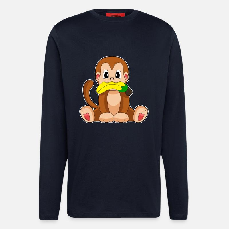 Affe Banane - Langarmshirt - made by SPREAD  - DARK NAVY