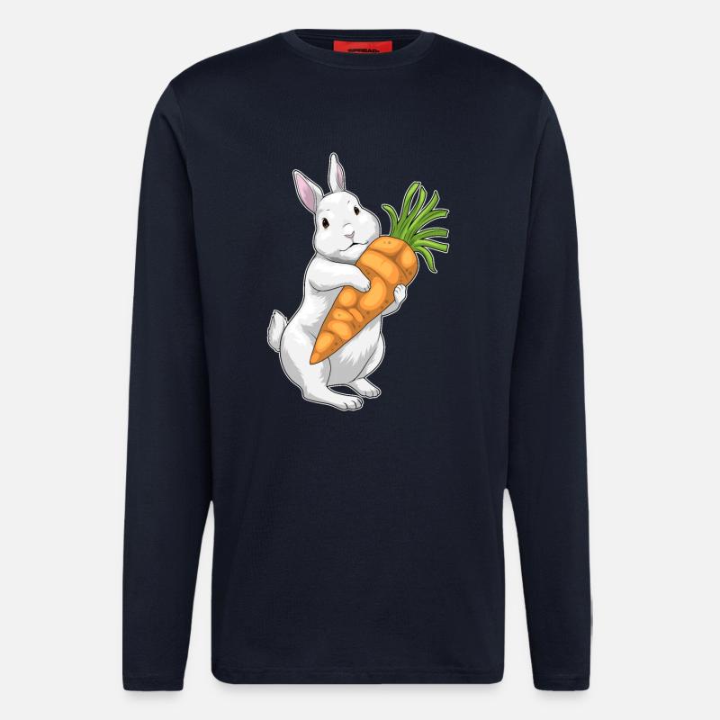 Lapin Carotte - Manches longues bio décontracté fabriqué en UE - DARK NAVY