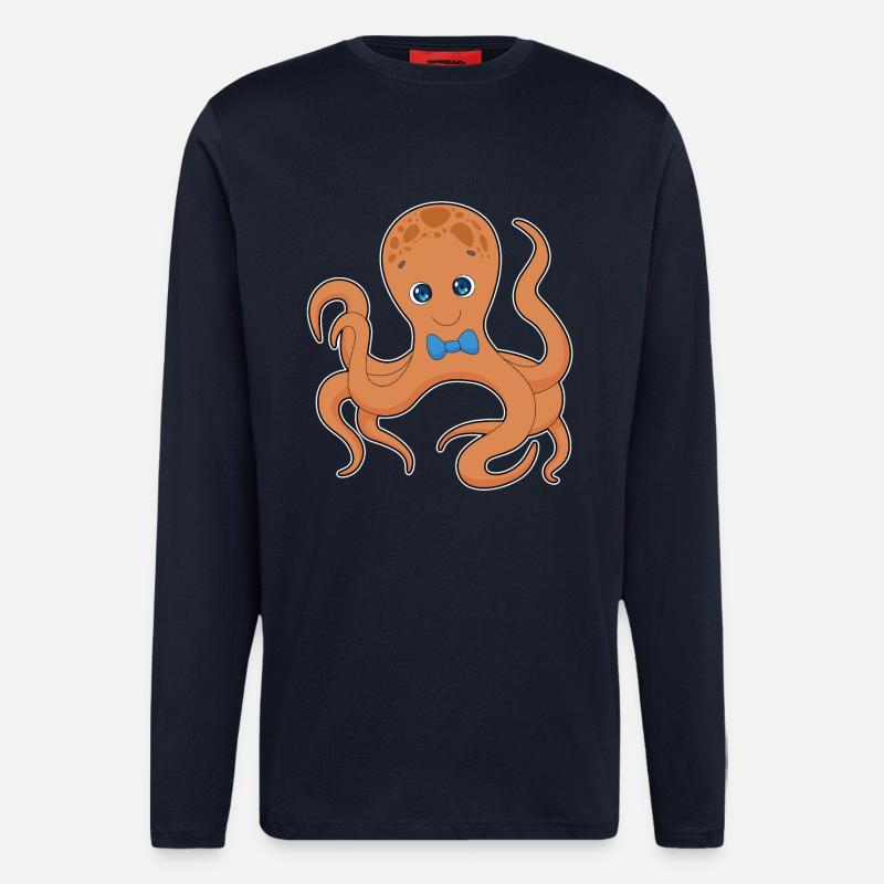 Krake Gentleman Fliege - Langarmshirt - made by SPREAD  - DARK NAVY