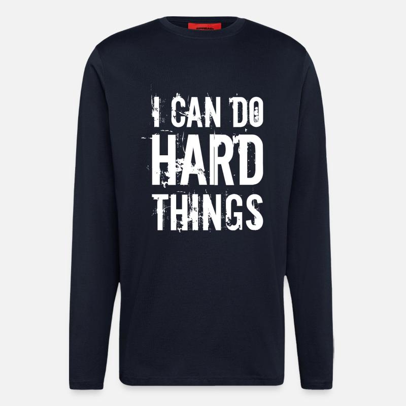 Ich kann schwierige Dinge tun - Langarmshirt - made by SPREAD  - DARK NAVY