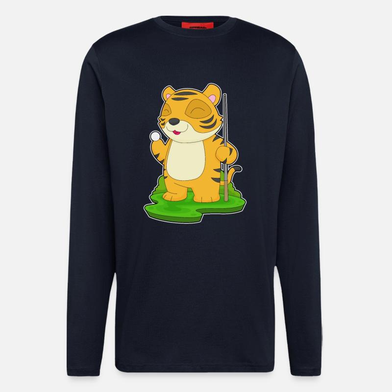 Tiger Billiard Queue - Langarmshirt - made by SPREAD  - DARK NAVY