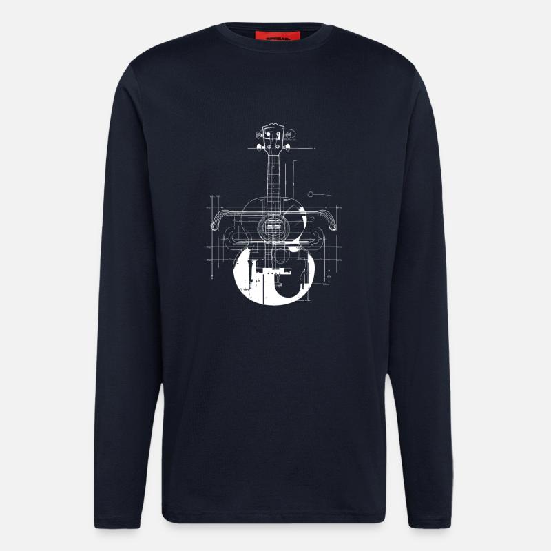 Ukulele Drawing - Longsleeve - made by SPREAD  - DARK NAVY